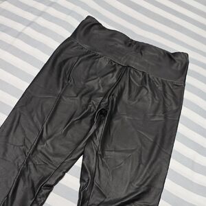 Faux Leather Glossy Black Leggings